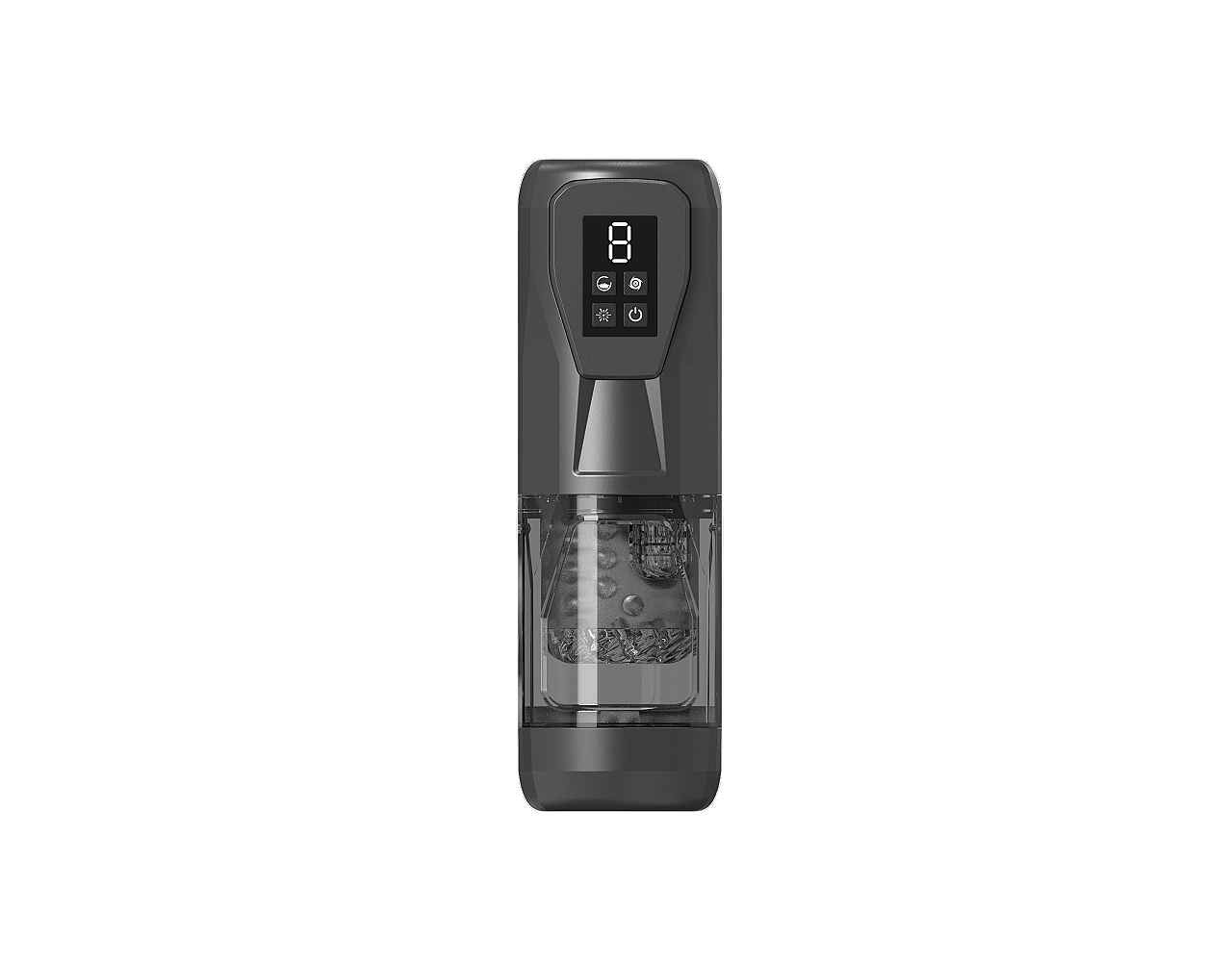 Schwarzer Automatik-Masturbator mit Display