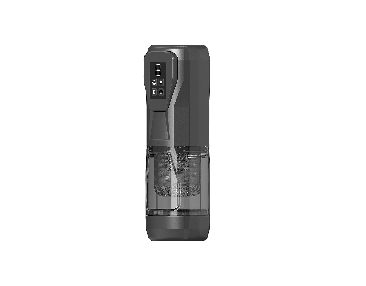 Schwarzer Automatik-Masturbator mit Display