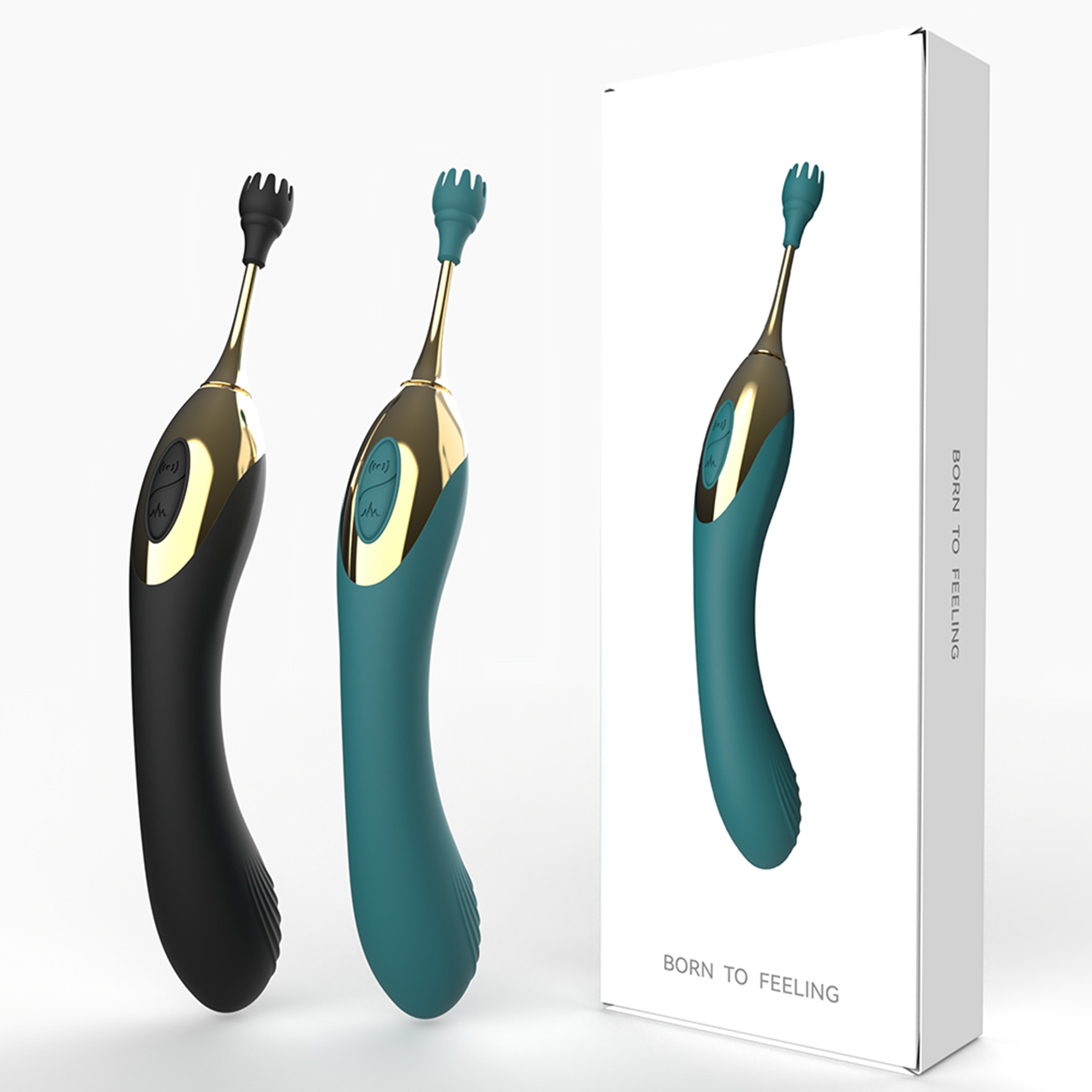 Auflegevibrator mit Klitorisstimulator