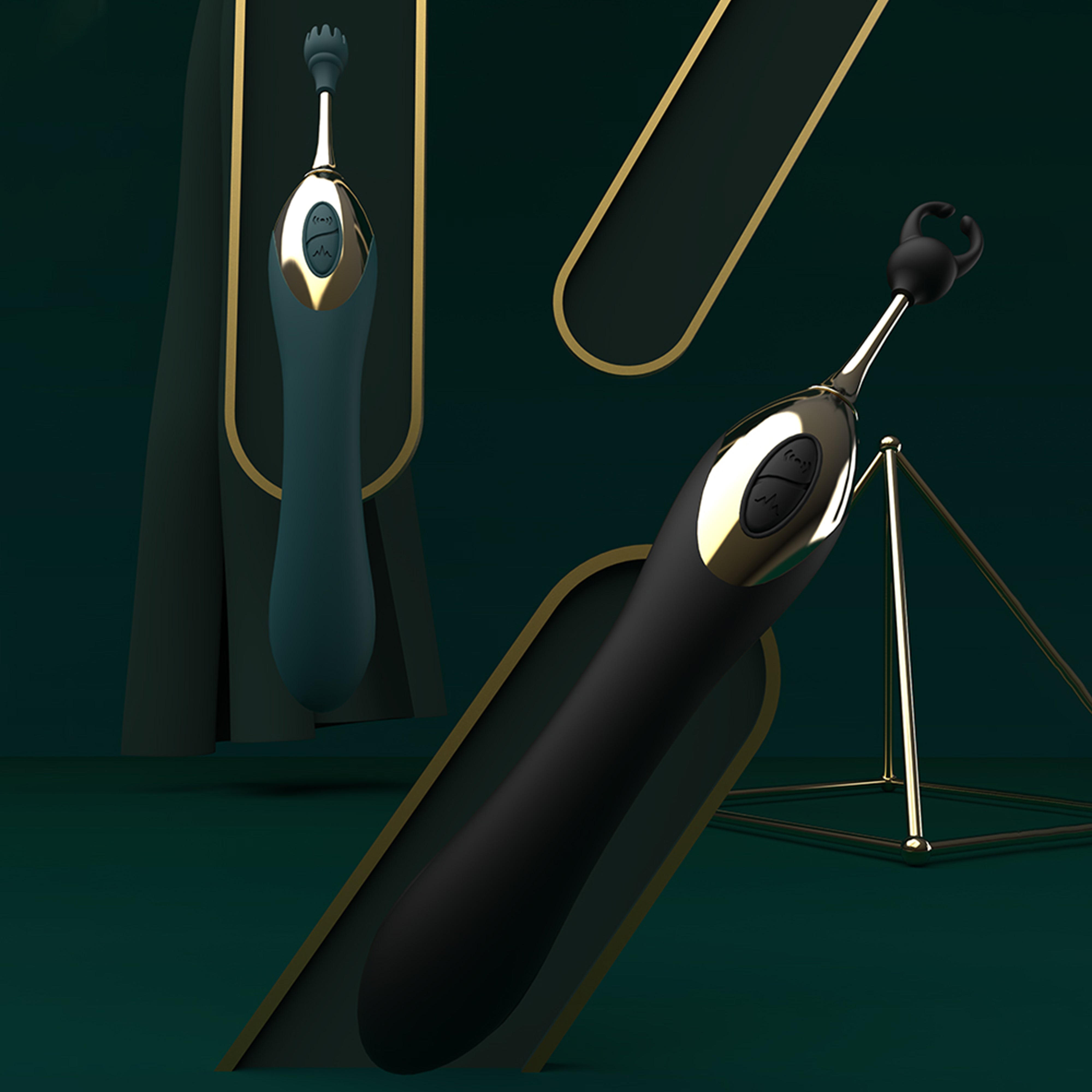 Auflegevibrator mit Klitorisstimulator