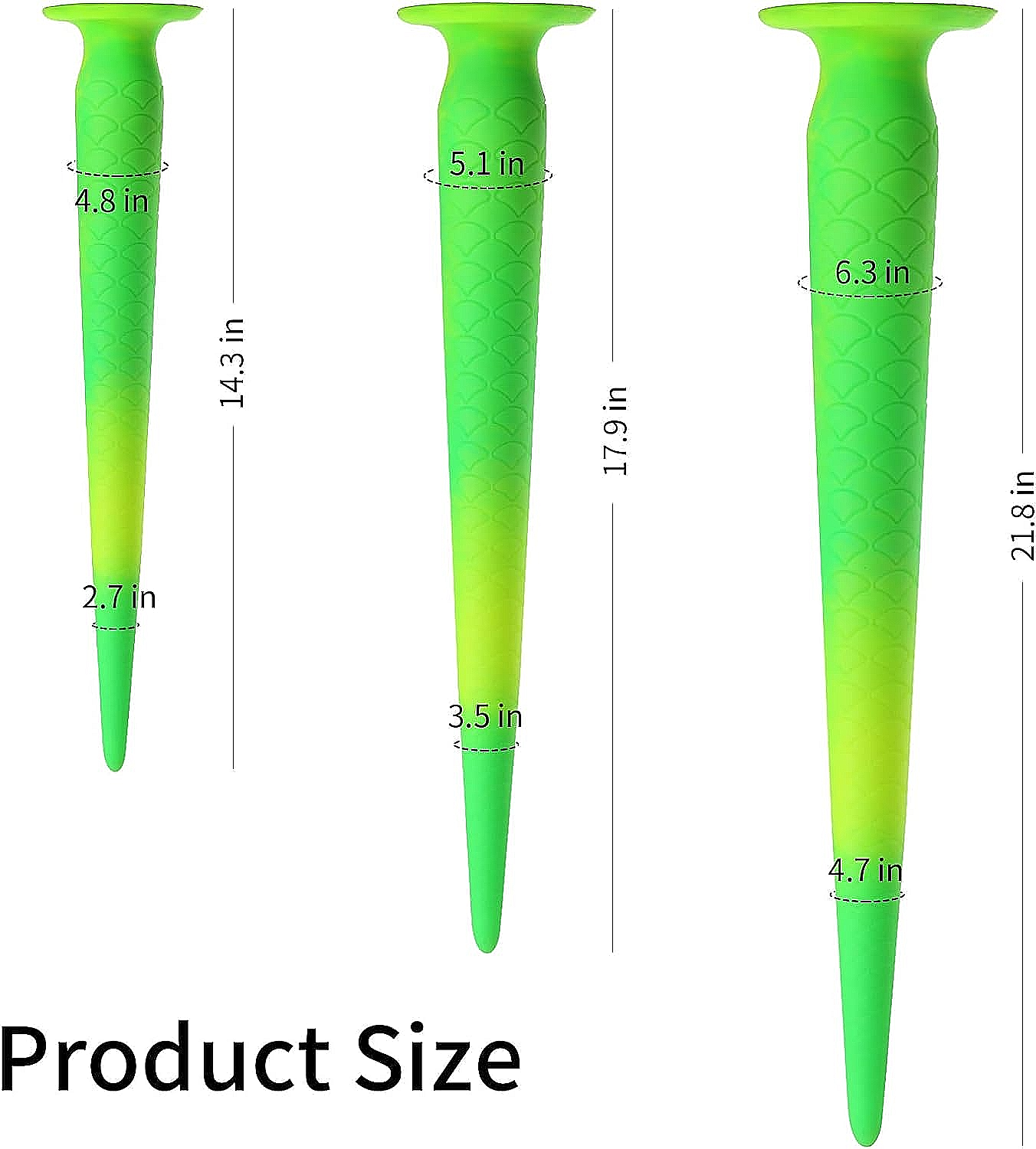 Dildo aus Silikon Neon Grün